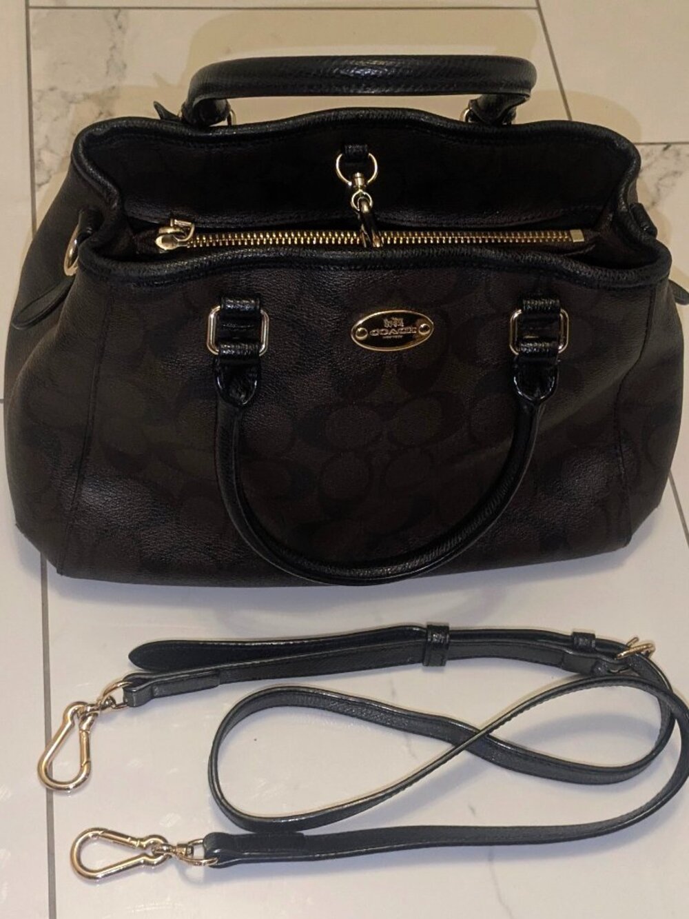 EUC Coach Margot Signature Satchel, Carryall & Crossbody, Khaki & Saddle,Small